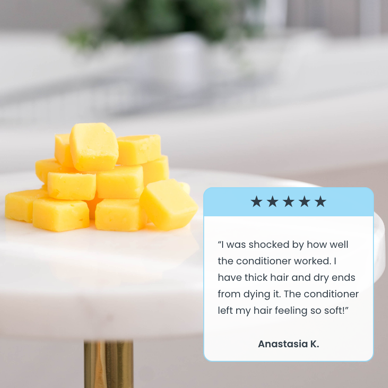 Pile of eco-friendly, plastic-free conditioner tablets, good for Airbnb owners