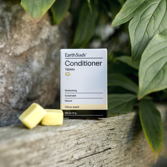 EarthSuds travel-friendly conditioner tablets made from clean, biodegradable ingredients.